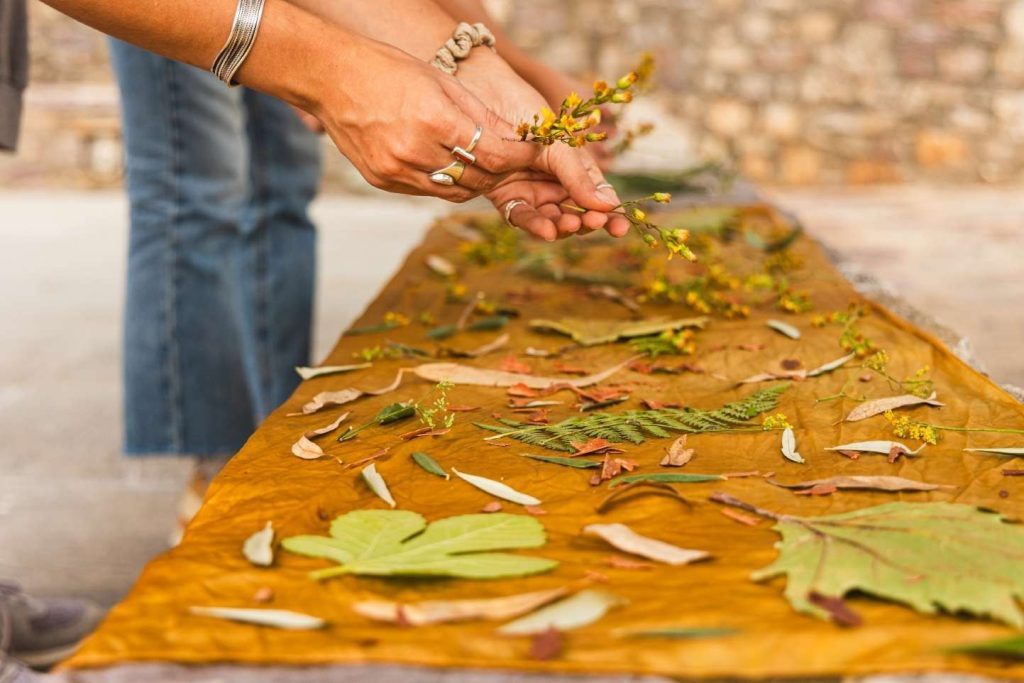 Natural dyeing with Christiana Vardakou — where curiosity meets craft. Under Christiana’s guidance, textiles transform into art through plant-based color and ancestral techniques. Learn to fold, layer, bind, and steam — discovering how natural materials and mindful methods create harmony. A creative, women-led workshop celebrating sustainability, slow design, and the beauty of handmade.